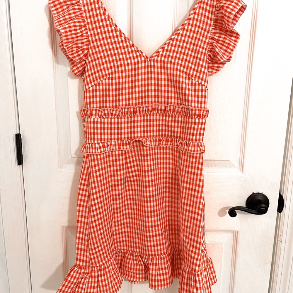 Cupshe Red Gigham Mini Dress